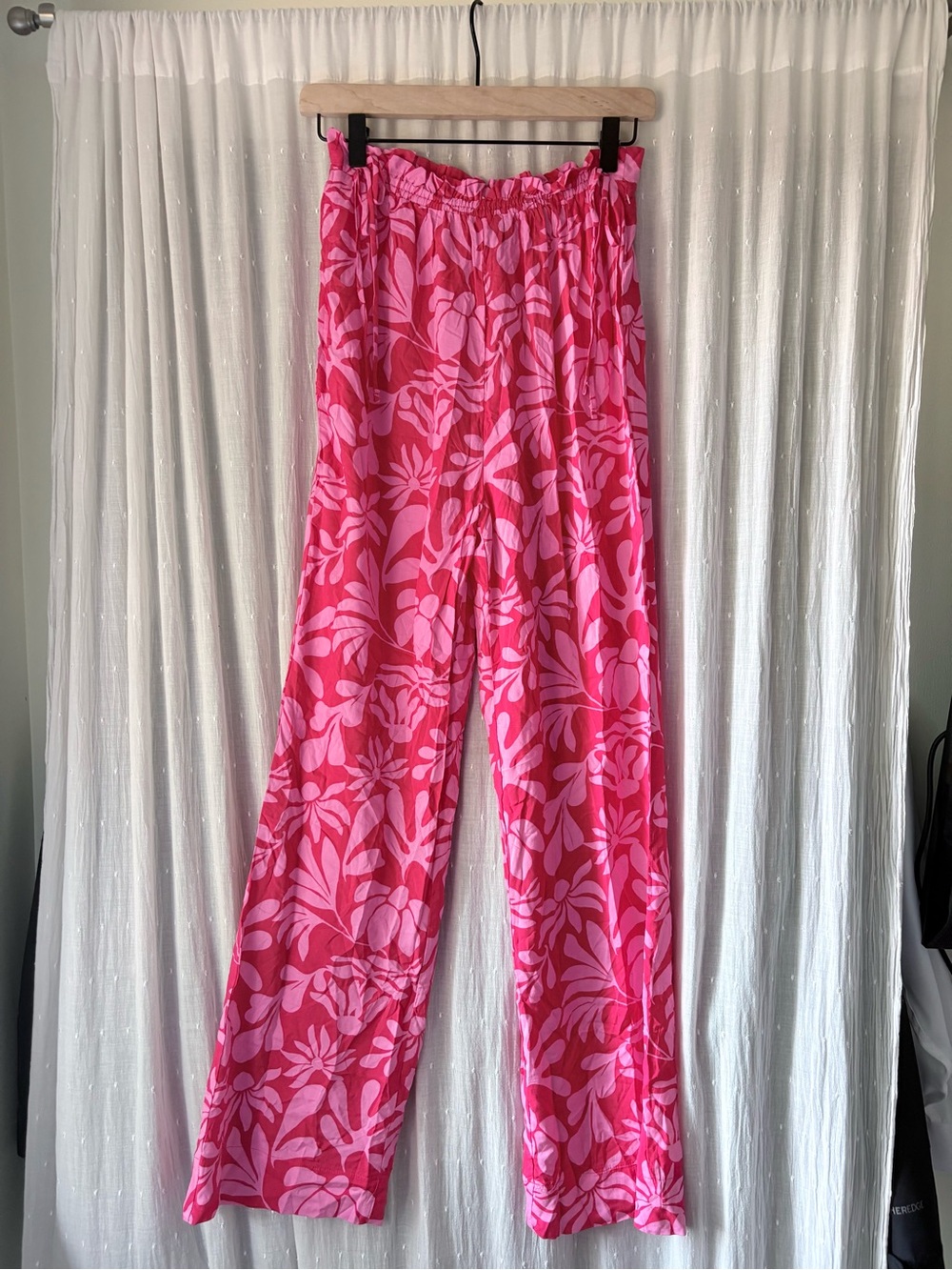 Shade & Shore Pink Floral Wide-Leg Pants